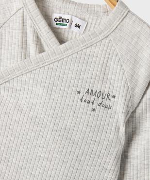 Ensemble naissance évolutif 3 pièces bébé : body, pantalon, bonnet vue4 - GEMO 4G BEBE - GEMO
