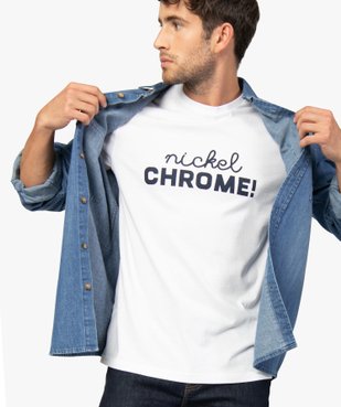 Tee-shirt homme avec inscription contrastante sur l’avant vue1 - GEMO (HOMME) - GEMO