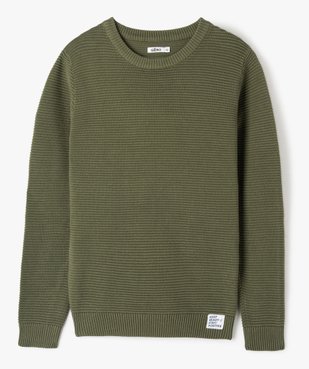Pull garçon en maille texturée vue1 - GEMO (JUNIOR) - GEMO