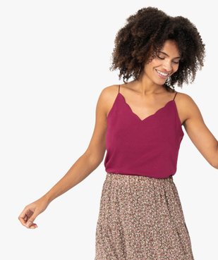 Débardeur femme à fines bretelles vue1 - GEMO C4G FEMME - GEMO