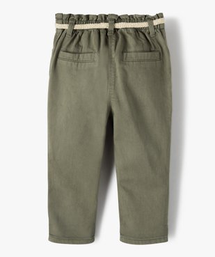 Pantalon bébé fille en toile avec ceinture tressée vue4 - GEMO(BEBE DEBT) - GEMO