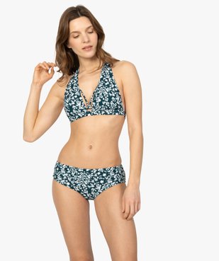 Bas de maillot de bain femme fleuri forme shorty vue3 - Nikesneakers (PLAGE) - Nikesneakers