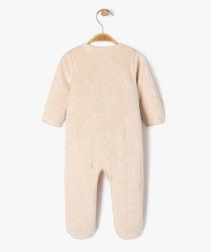 Pyjama en velours ouverture devant avec message  bébé vue6 - GEMO 4G BEBE - GEMO