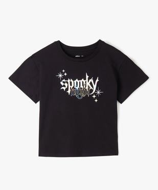 Tee-shirt à manches courtes avec inscription scintillante fille vue2 - GEMO 4G FILLE - GEMO