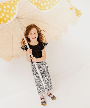 Tee-shirt manches courtes en volant brodé fille vue5 - GEMO (ENFANT) - GEMO