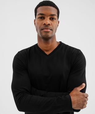 Tee-shirt manches longues et col V homme vue2 - GEMO 4G HOMME - GEMO