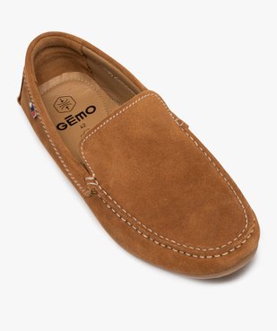 Mocassins homme unis en cuir velours vue5 - GEMO (CASUAL) - GEMO
