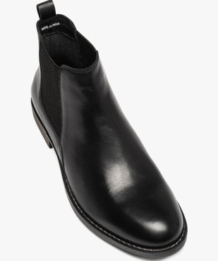 Boots homme style Chelsea dessus cuir uni - Taneo vue5 - TANEO - GEMO