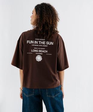 Tee-shirt manches courtes coupe large en jersey de coton imprimé femme vue3 - GEMO 4G FEMME - GEMO