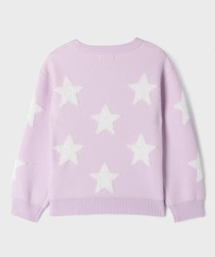Pull douillet à motifs all over fille vue3 - GEMO (ENFANT) - GEMO
