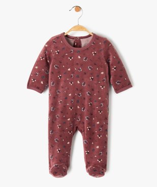 Pyjama bébé pont-dos en velours à motifs fleurs - Petit Béguin vue1 - PETIT BEGUIN - GEMO