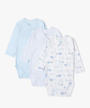 Bodies bébé à manches longues fermeture croisée (lot de 3) - No gaspi vue1 - NOGASPI - GEMO