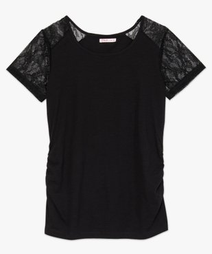 Tee-shirt de grossesse en coton bio avec manches en dentelle vue4 - GEMO C4G MATERN - GEMO
