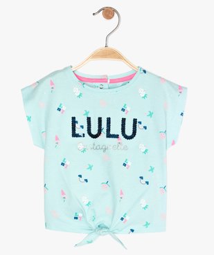 Tee-shirt bébé fille noué devant - LuluCastagnette vue1 - LULUCASTAGNETTE - GEMO