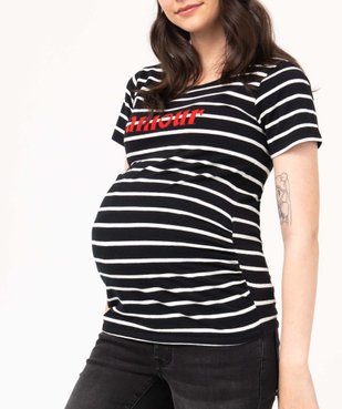 Tee-shirt de grossesse rayé à manches courtes vue5 - GEMO 4G MATERN - GEMO