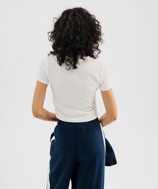 Tee-shirt manches courtes en coton stretch uni femme vue2 - GEMO(FEMME PAP) - GEMO