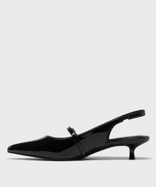 Escarpins sling-back à bout pointu et bride cou-de-pied vernis femme - Follow Me vue3 - FOLLOW ME - GEMO