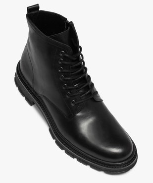 Boots homme dessus cuir uni et semelle crantée vue5 - Nikesneakers(URBAIN) - Nikesneakers