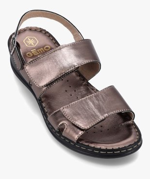 Sandales femme confort en cuir à brides ajustables vue5 - GEMO (CONFORT) - GEMO