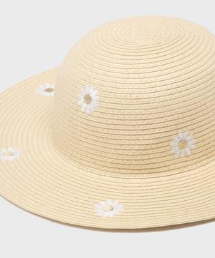 Chapeau de paille avec fleurs brodées fille vue2 - GEMO (ACCESS) - GEMO