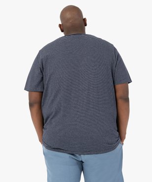 Tee-shirt homme grande taille à rayures et poche poitrine vue3 - GEMO (G TAILLE) - GEMO