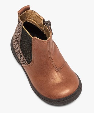 Boots bébé fille dessus cuir irisé façon Chelsea - Bopy vue5 - BOPY - GEMO