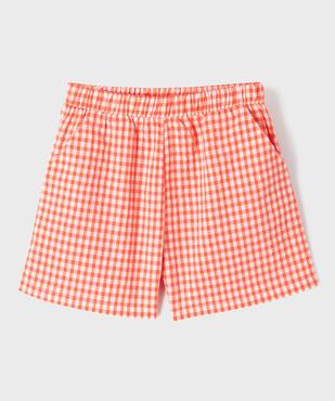Short à motif vichy avec volants fille vue2 - GEMO (ENFANT) - GEMO