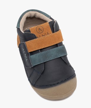 Baskets bébé garçon en cuir avec large bride à double scratch - Alma Planète vue5 - ALMA - GEMO