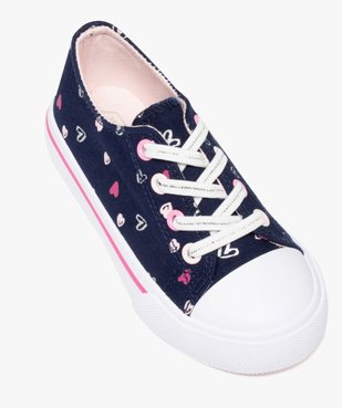 Tennis fille en toile imprimée fermeture lacets élastiques vue5 - GEMO 4G FILLE - GEMO