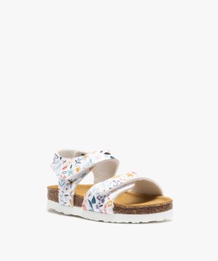 Sandales bébé fille à double scratch et à motif fleuri vue2 - GEMO 4G BEBE - GEMO