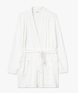 Veste d'intérieur femme en maille duveteuse avec ceinture à nouer vue4 - GEMO(HOMWR FEM) - GEMO