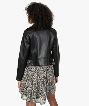 Blouson femme zippé style biker vue3 - GEMO(FEMME PAP) - GEMO