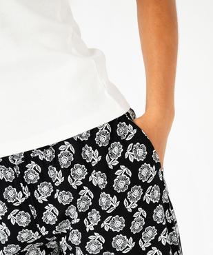 Bas de pyjama large en viscose imprimée femme vue5 - GEMO 4G FEMME - GEMO