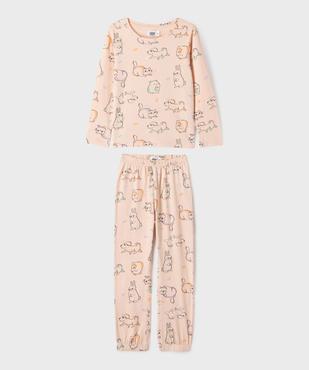 Pyjama en coton motifs animaux fille vue1 - GEMO 4G FILLE - GEMO