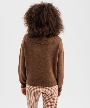 Pull à grand col fantaisie ajouré femme vue3 - GEMO(FEMME PAP) - GEMO