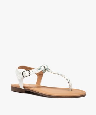Sandales femme à talon plat et entre-doigts tressé vue3 - GEMO (CASUAL) - GEMO
