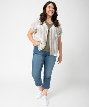 Blouse femme grande taille rayée à manches courtes   vue5 - GEMO (G TAILLE) - GEMO