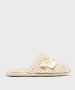 Chaussons mules en fourrure imitation à pois dorés femme vue1 - GEMO 4G FEMME - GEMO