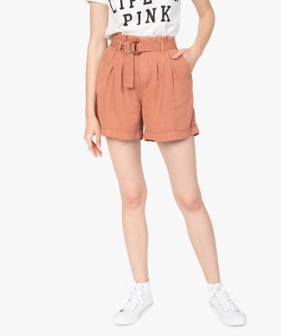 Short femme en Lyocell coupe ample avec ceinture vue1 - GEMO(FEMME PAP) - GEMO