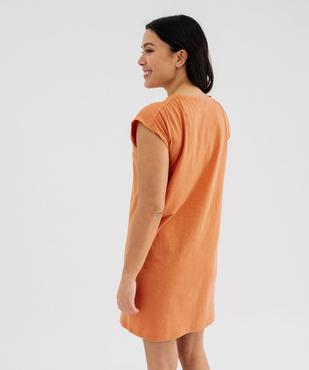 Chemise de nuit manches courtes à col V lacé femme vue3 - GEMO(HOMWR FEM) - GEMO