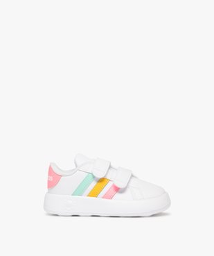 Baskets bébé fille à double scratch et semelle bubblecomfy - Adidas Grand Court  vue1 - ADIDAS - GEMO