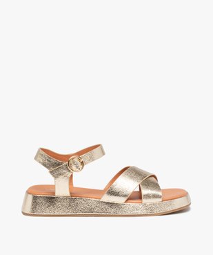 Sandales fille compensées dessus métallisé vue1 - GEMO (ENFANT) - GEMO
