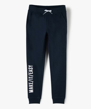 Pantalon de jogging garçon avec inscription sur la jambe vue1 - GEMO (ENFANT) - GEMO