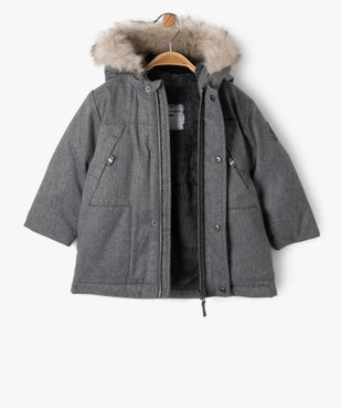 Manteau à capuche doublé peluche bébé garçon - LuluCastagnette vue4 - LULUCASTAGNETTE - GEMO