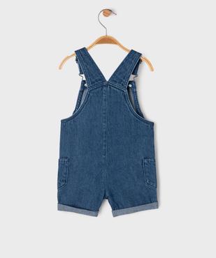 Salopette courte en jean bébé garçon vue3 - GEMO 4G BEBE - GEMO