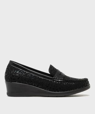 Mocassins confort en suédine à talon compensé femme - g'flex vue1 - G'FLEX - GEMO