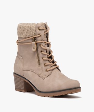 Bottines femme unies à talon et col chaussette vue2 - GEMO(URBAIN) - GEMO