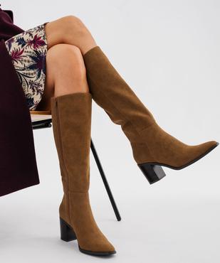 Bottes à talon en suédine femme vue1 - FOLLOW ME - GEMO