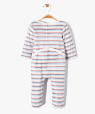 Pyjama bébé dors bien en jersey rayé à pont-dos pressionné vue3 - GEMO(BB COUCHE) - GEMO