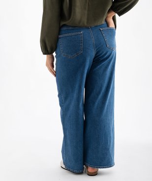Jean wide leg en coton stretch taille ajustable femme grande taille vue4 - GEMO 4G GT - GEMO